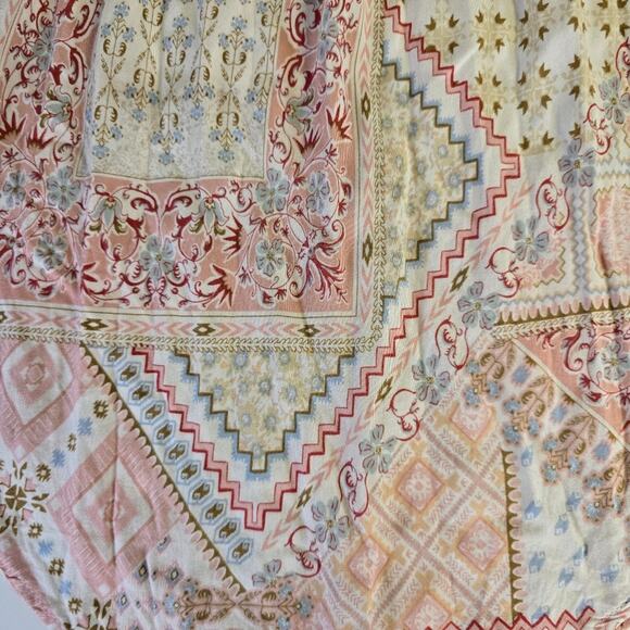 Rose and Grey Rayon Pink Banda Print Halter Top size Large - Picture 3 of 9